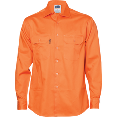 DNC Workwear Mens Cotton Drill Work Shirt Long Sleeve Comfortable  3202- Bannav S Bannav LLC 