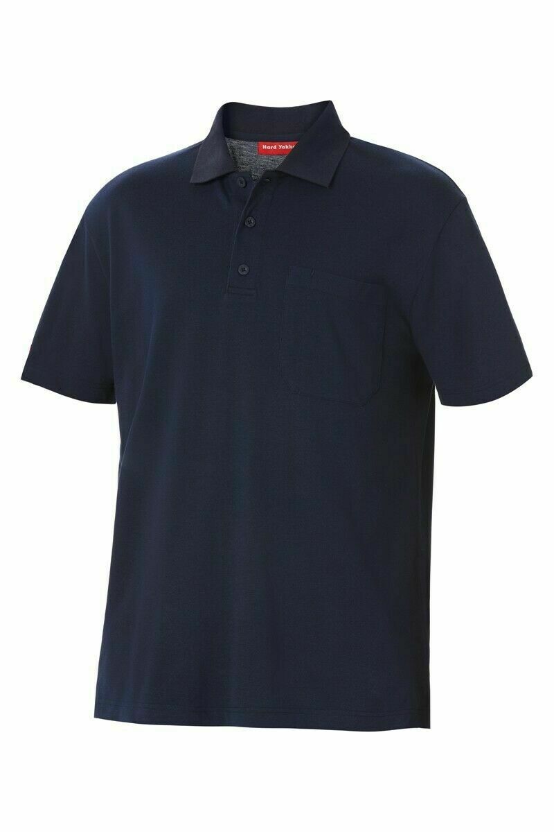 Mens Hard Yakka Plain Cotton Pique Polo Short Sleeve Work Shirt Top Y11306- Bannav S Bannav LLC 