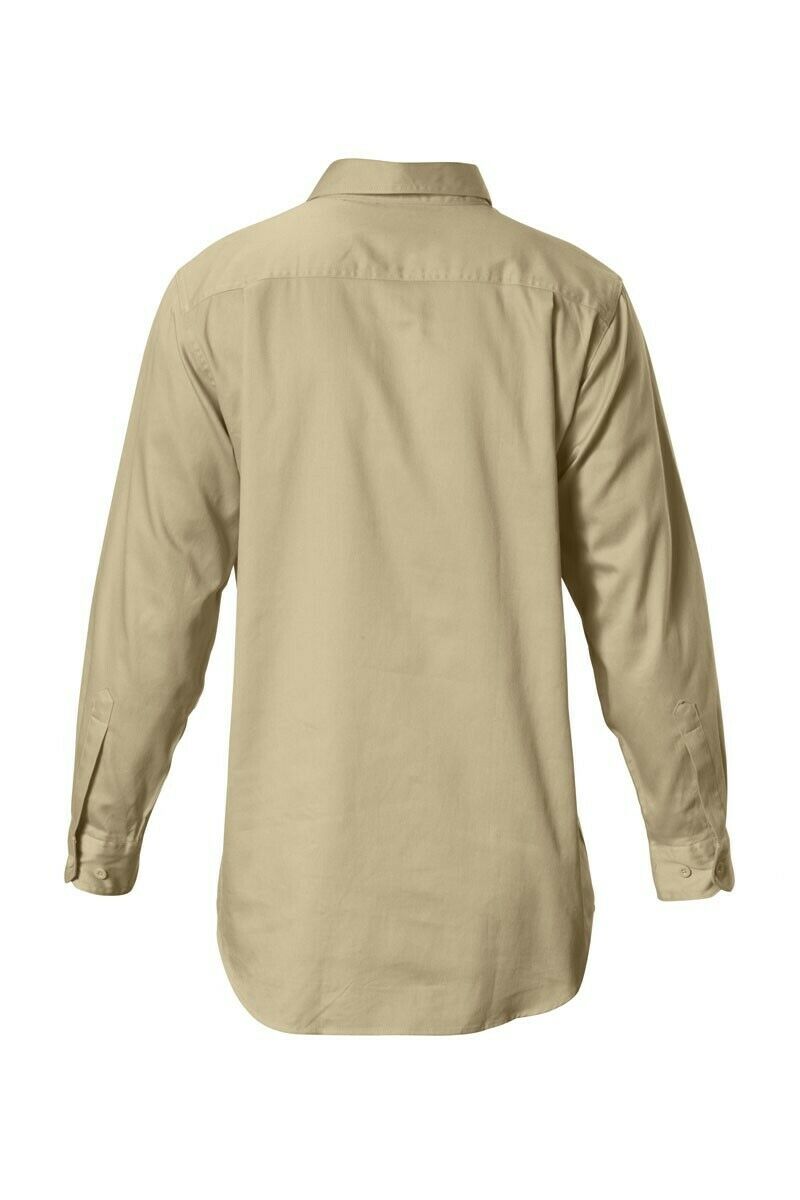 Hard Yakka Cotton Drill Long Sleeve Closed Front Shirt Y07530- Bannav S Bannav LLC 