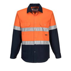 Portwest Mens Prime Mover Work Hi-Vis Two Tone Long Sleeve Shirt Taped MA101- Bannav S Bannav LLC 