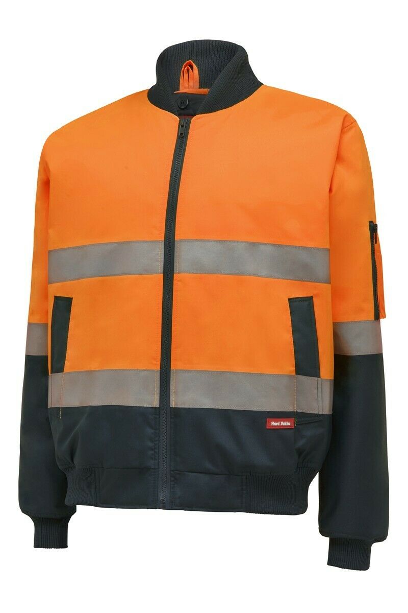 Hard Yakka Bomber Jacket Taped Hi-Vis 2 Tone Work Quilted Waterproof Y06675- Bannav S Bannav LLC 