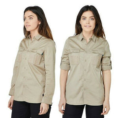 Womans Elwood Workwear Work Utility Stretch Twill Shirt Roll Up Sleeves EWD701- Bannav S Bannav LLC 