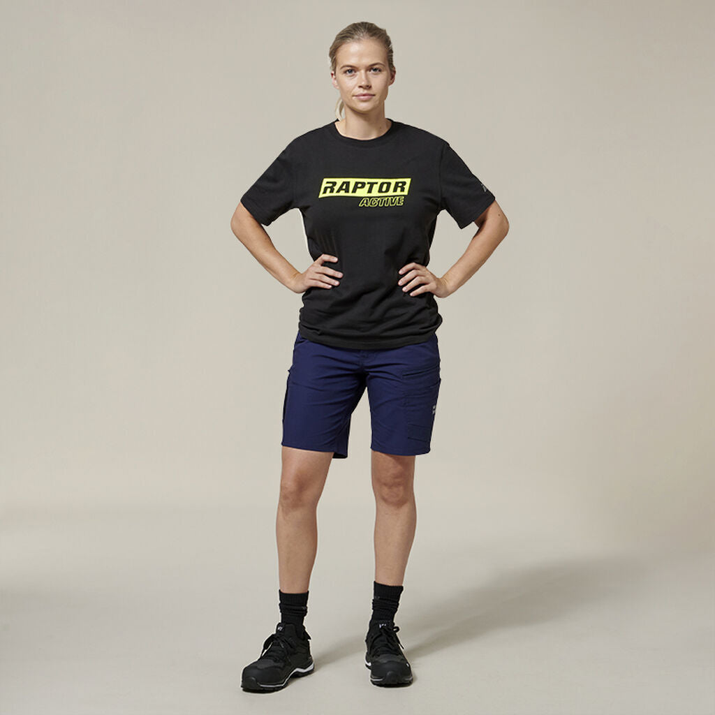 Hard Yakka 4 Pack Womens 3056 Raptor Active Fit Mid Lenght Work Short Y08228- Bannav S Bannav LLC 