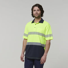 Hard Yakka Mens Work Safety Short Sleeve HI VIS Taped Polo Y19618- Bannav S Bannav LLC 