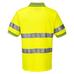 Portwest Mens Prime Mover Short Sleeve Micro Mesh Polo Taped Hi-Vis Work MP510- Bannav S Bannav LLC 