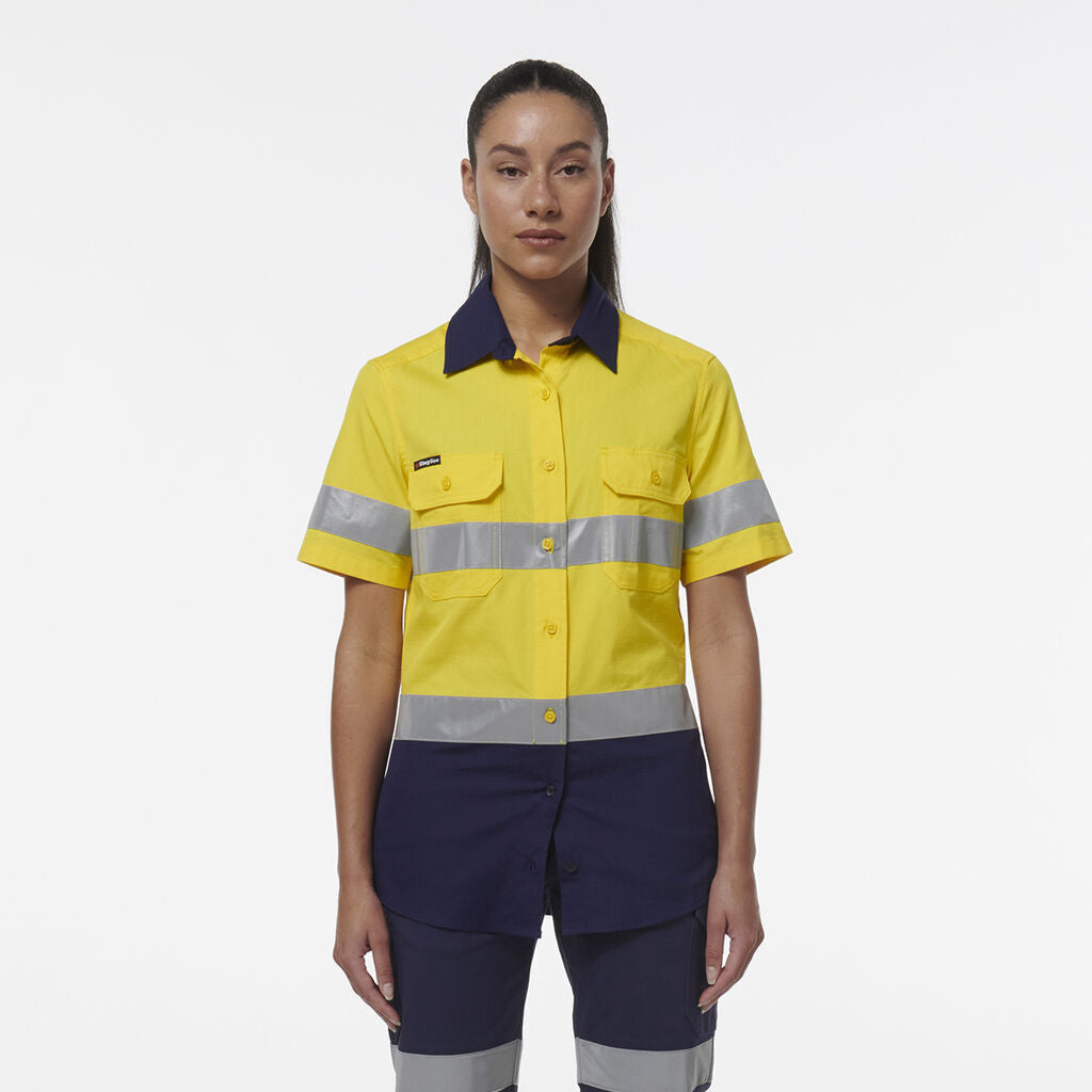 KingGee Womens Workcool Vented Reflective Short Sleeve Shirt K44229- Bannav S Bannav LLC 