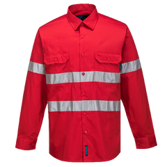 Portwest Hi-Vis Lightweight Long Sleeve Shirt with Tape Reflective Safety MA301- Bannav S Bannav LLC 