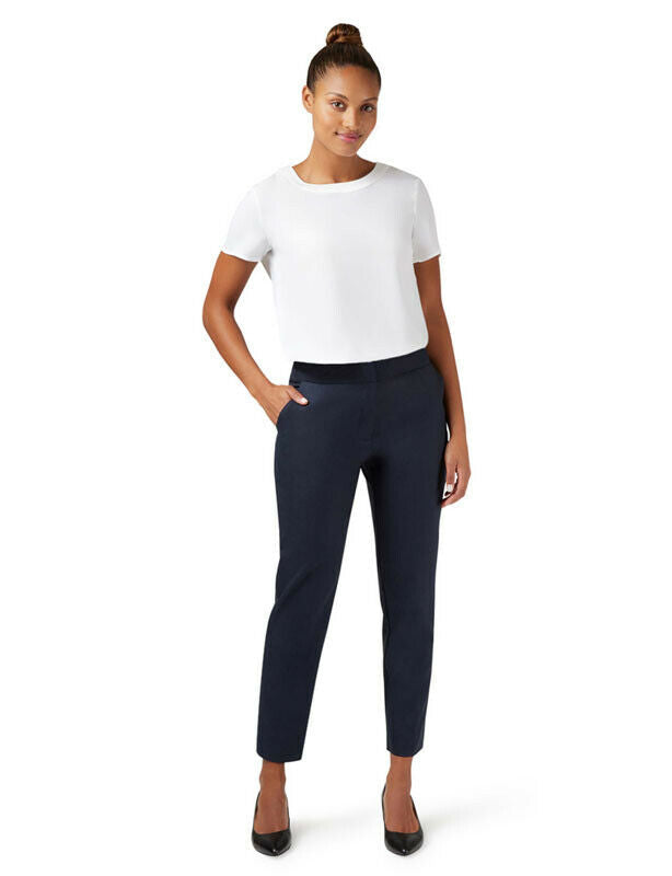 NNT Womens Sharkskin Slim Formal Detail Pants Tough Business Waistband CAT3KQ- Bannav S Bannav LLC 