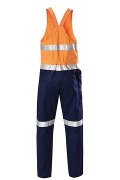 Mens Hard Yakka Hi-Vis 2 Tone Cotton Drill Action Overalls Work Taped Y01055- Bannav S Bannav LLC 