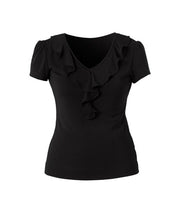 Womens NNT Uniforms Cap Short Sleeve T-Top Ruffle Neck Top Corporate CAT48F- Bannav S Bannav LLC 
