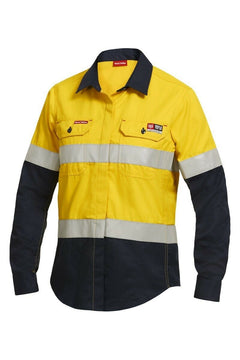 Womens Hard Yakka Protect Hi-Vis Flame Resistant Long Sleeve Work Shirt Y04050- Bannav S Bannav LLC 