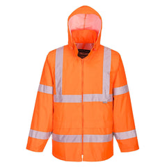 Portwest Mens Hi-Vis Rain Jacket Reflective Taped Hood Work Safety Comfy H440- Bannav S Bannav LLC 