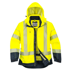 Portwest PW3 Hi-Vis Breathable Jacket 2 Tone Reflective Work Safety Hood T403- Bannav S Bannav LLC 