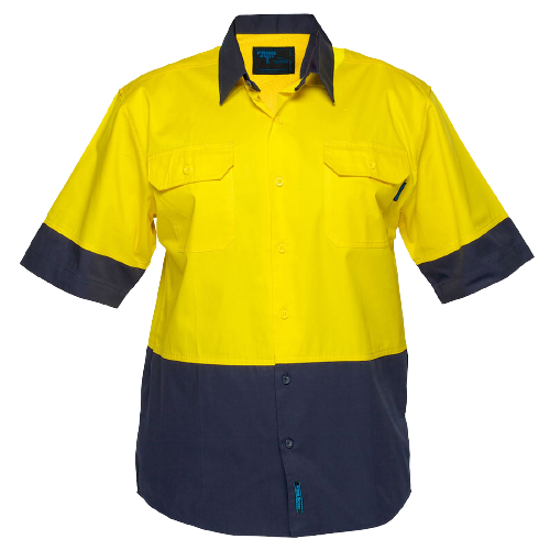 Portwest Hi-Vis Two Tone Lightweight Short Sleeve Shirt Reflective Safety MS802- Bannav S Bannav LLC 