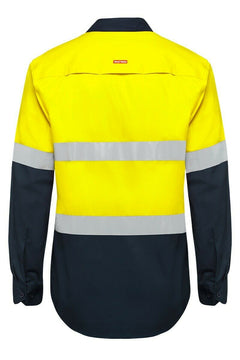 Hard Yakka Safety Hi-Vis Vented Cotton Taped Work Long Sleeve Shirt Y07940- Bannav S Bannav LLC 