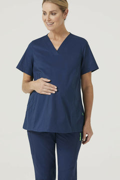 NNT Womens Maternity V Neck Scrub Top Curved Hemline Nurse Work Uniform CATUG3- Bannav S Bannav LLC 