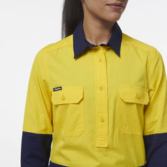 KingGee Womens Workcool Vented Closed Front Spliced Two Toned Shirt K44211- Bannav S Bannav LLC 