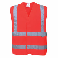 Portwest Mens Hi-Vis Two Band & Brace Vest Reflective Lightweight Work C470- Bannav S Bannav LLC 