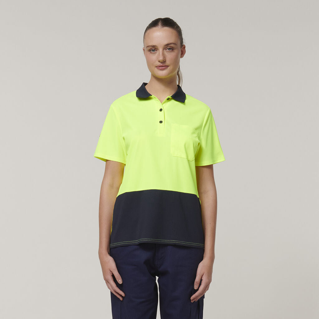Hard Yakka Womens Safety Work Short Sleeve HI VIS Polo Y08601- Bannav S Bannav LLC 