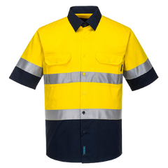 Portwest Hi-Vis Two Tone Lightweight Short Sleeve Shirt with Tape Safety MA802- Bannav S Bannav LLC 