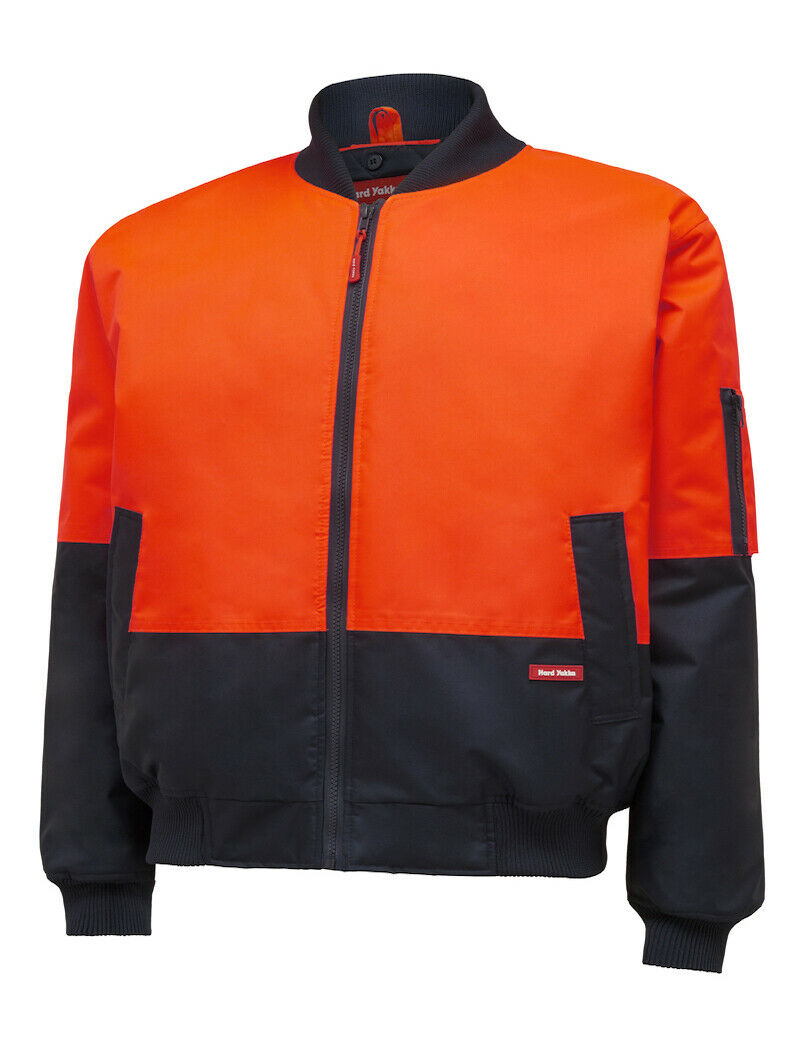Hard Yakka Bomber Jacket Core Hi-Vis 2 Tone Work Quilted Waterproof Y06670- Bannav S Bannav LLC 