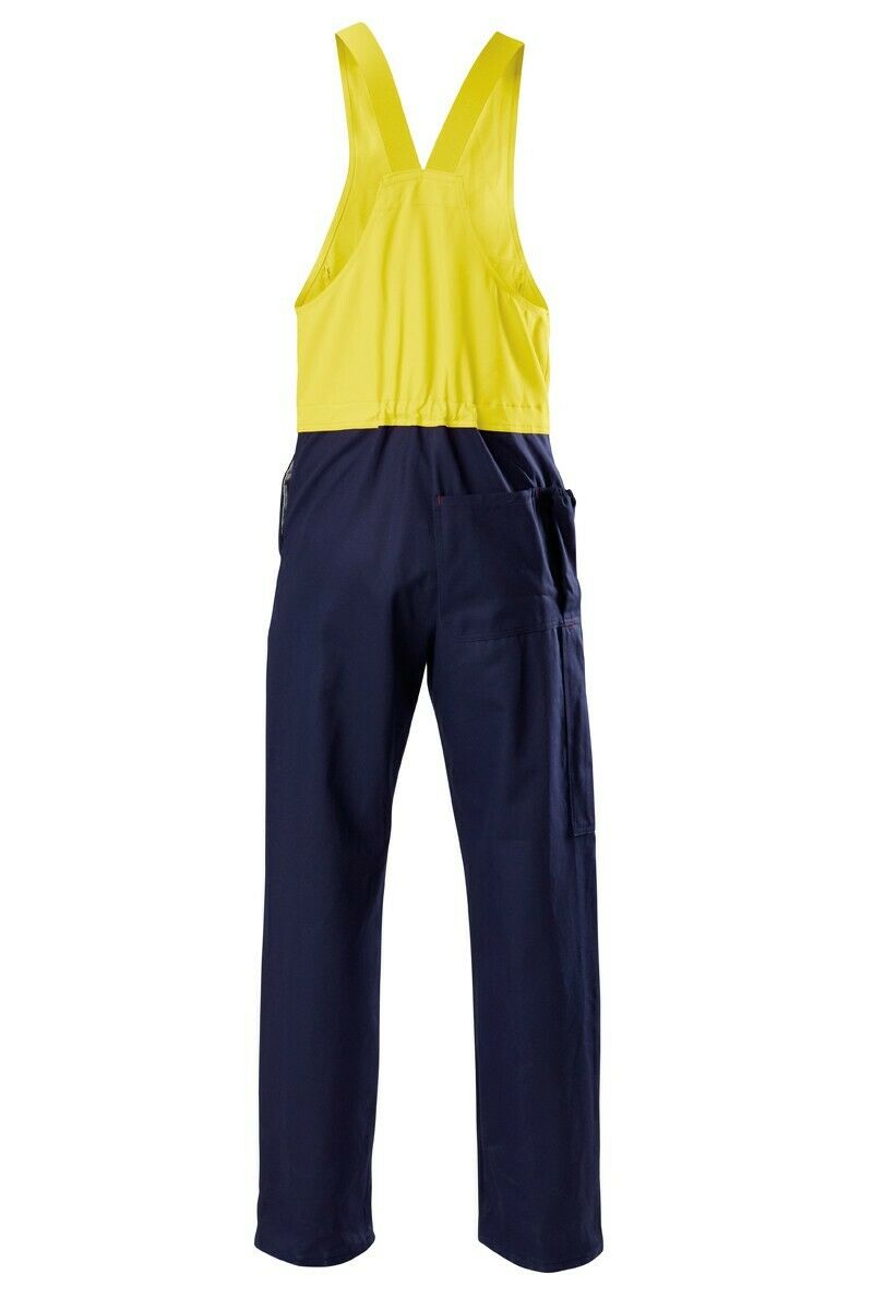 Mens Hard Yakka Hi-Vis Drill Action Back 2 Toned Overall Phone Pocket Y01526- Bannav S Bannav LLC 