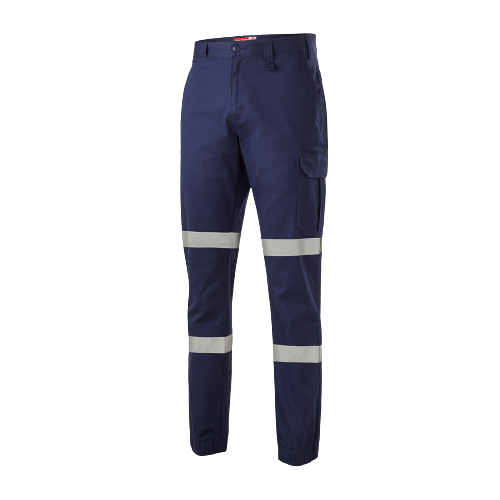Hard Yakka Mens Cargo Cuffed Pants Taped Work Tough Safety Reflective  Y02411- Bannav S Bannav LLC 