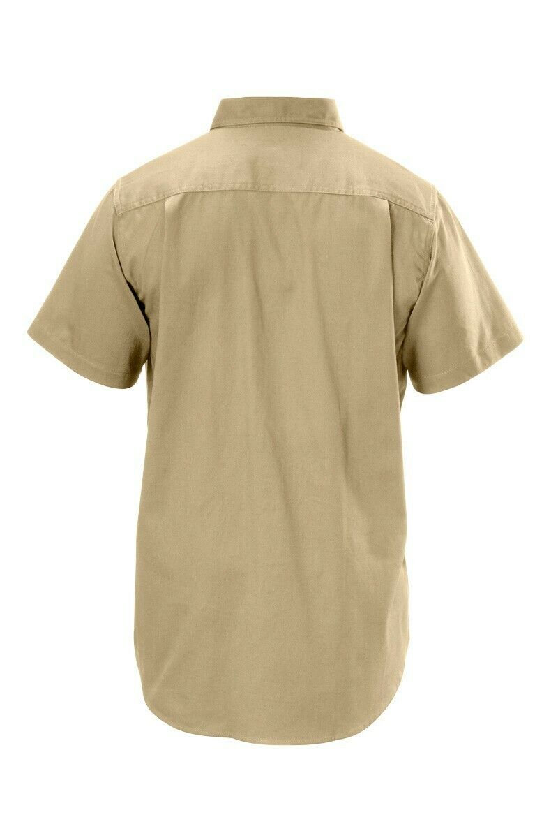 Hard Yakka Cotton Drill Work Shirt Button Short Sleeve Workwear Top Y07510- Bannav S Bannav LLC 