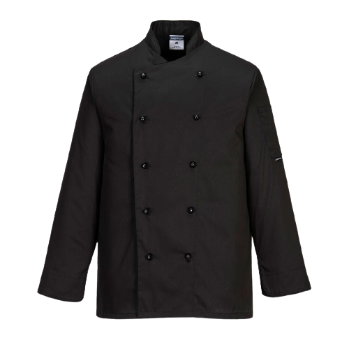Portwest Somerset Chefs Jacket Mandarin Collar Reversible Front Jacket C834- Bannav S Bannav LLC 