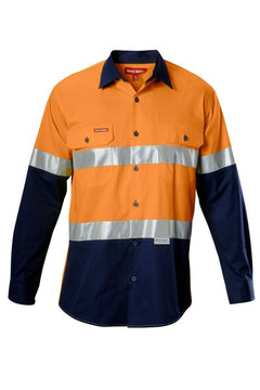 Hard Yakka Koolgear Hi-Vis Safety Summer Cool Long Sleeve Work Shirt Y07978- Bannav S Bannav LLC 