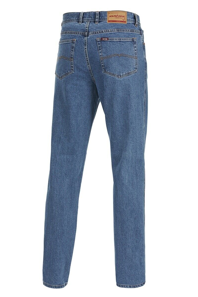 Hard Yakka Mens Mustang Stretch Jeans Denim Tough Regular Classic Fit Y43245- Bannav S Bannav LLC 