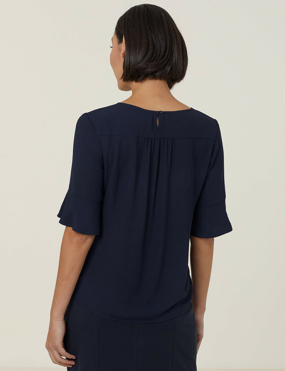 NNT Womens Georgie Fluted Sleeve Casual Classic Fit Business Work Shirt CATUK4- Bannav S Bannav LLC 
