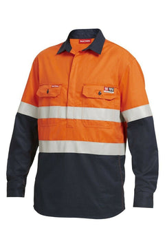 Mens Hard Yakka FR ShieldTec Hi-Vis Safety Mining Energy Gas Work Shirt Y04550- Bannav S Bannav LLC 