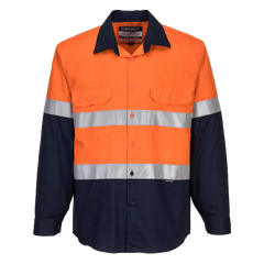 Portwest Flame Resistant Shirt Hi-Vis Work Long Sleeve Closed Front Taped MF101- Bannav S Bannav LLC 