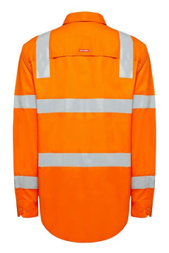 Mens Hard Yakka Rain Lightweight Drill Shirt Tape Hi-Vis Biomotion Safety Y04265- Bannav S Bannav LLC 