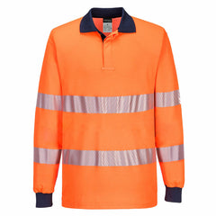 Portwest Mens Long Sleeve PW3 Hi-Vis Polo Shirt  Reflective Safety Workwear T186- Bannav S Bannav LLC 