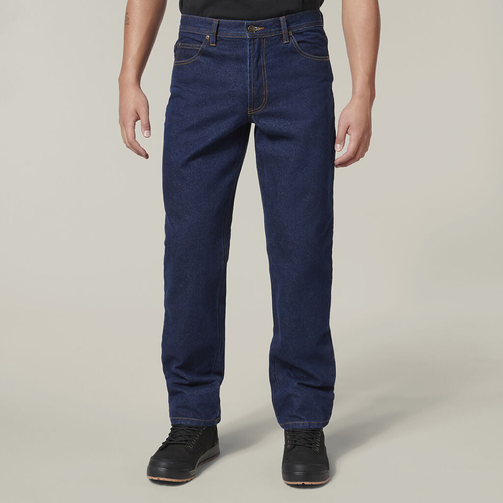 Hard Yakka 2 Pack Mens Heavy Duty Washed Straight Denim Work Jeans Y03514- Bannav S Bannav LLC 