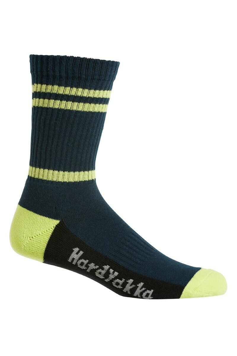 Hard Yakka Cotton Crew Work Socks 5 Pack Logo Athletic Padded Black Y20035- Bannav S Bannav LLC 