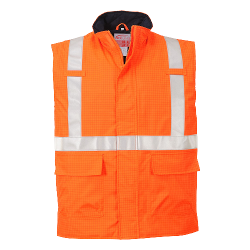 Portwest Bizflame Rain Hi-Vis Antistatic FR Bodywarmer Lightweight Safety S776- Bannav S Bannav LLC 