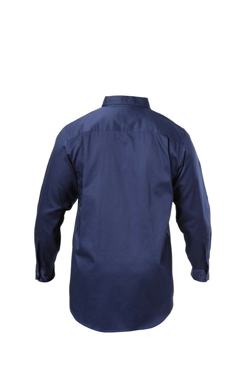 Hard Yakka Long Sleeve Cotton Drill Work Shirt Tradie Safety Button Y07500- Bannav S Bannav LLC 