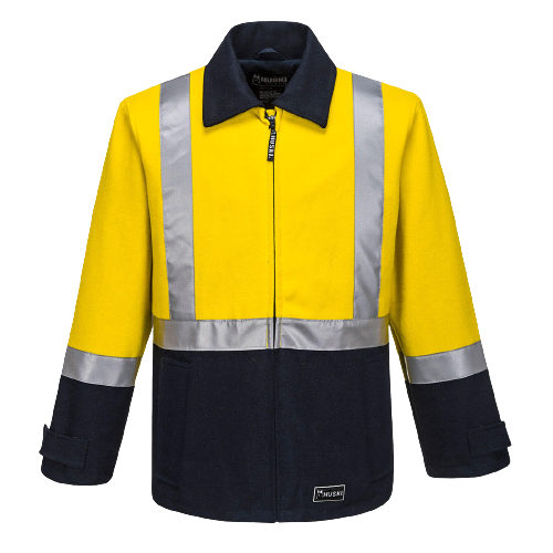 Portwest Mens Huski Bluey Jacket Hi Vis Full Zip Flame Resistant Lining K8018- Bannav S Bannav LLC 