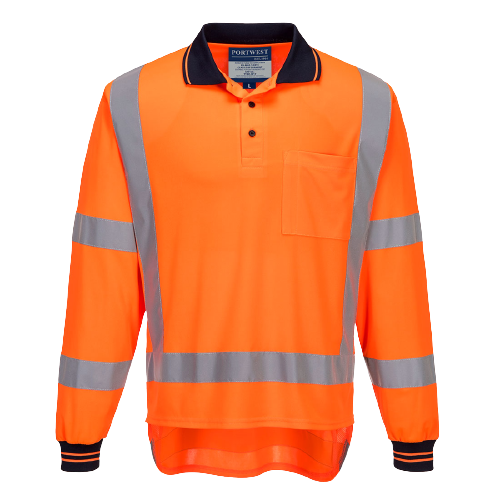 Portwest TTMC Long Sleeve Polo 2 Tone Comfort HiVis Reflective Work Safety TM312- Bannav S Bannav LLC 