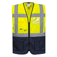 Portwest Warsaw Executive Vest Tape Reflective Zip Opening Work Safety C476- Bannav S Bannav LLC 