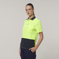 Hard Yakka Womens Safety Work Short Sleeve HI VIS Polo Y08601- Bannav S Bannav LLC 