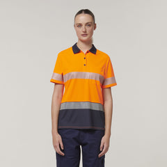 Hard Yakka Womens Short Sleeve HI Vis Reflective Taped Polo Y08602- Bannav S Bannav LLC 
