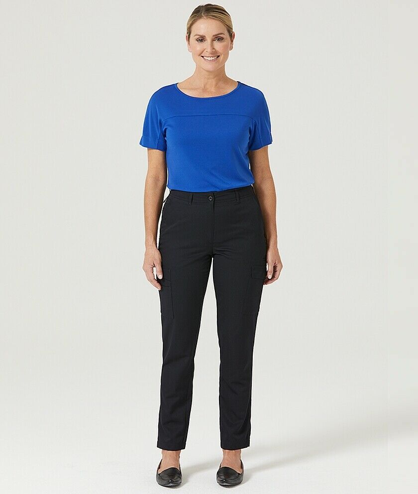 Womens NNT P/V Gaberdine Flex Waist Cargo Navy Slim Leg Work Pants CAT3T7- Bannav S Bannav LLC 