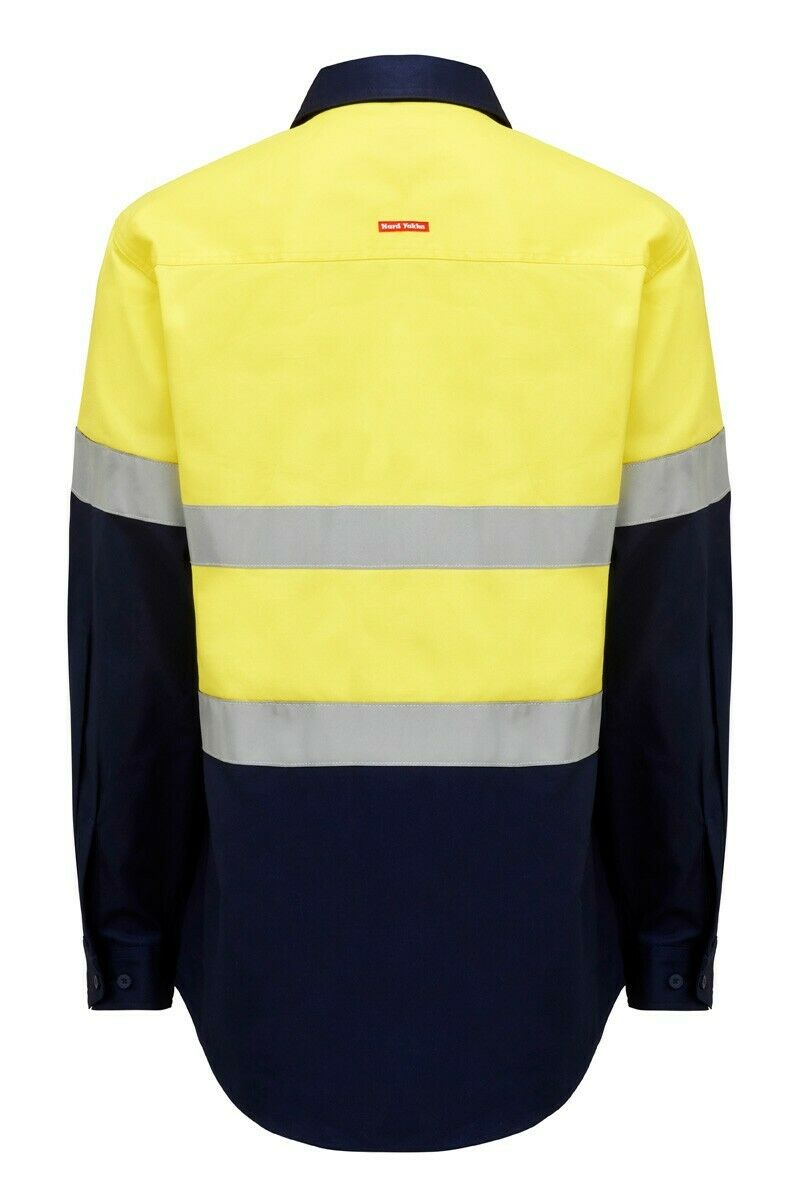 Hard Yakka Core Hi-Vis Safety Cotton Drill Pocket Taped Work Shirt Y04610- Bannav S Bannav LLC 