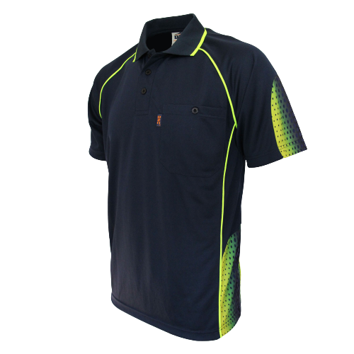 DNC Workwear Mens Hi-Vis GALAXY Sublimated Polo Work Shirt Short Sleeve 5218- Bannav S Bannav LLC 