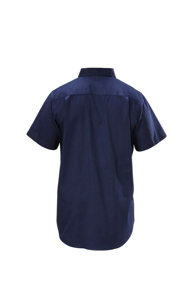 Hard Yakka Cotton Drill Work Shirt Button Short Sleeve Workwear Top Y07510- Bannav S Bannav LLC 