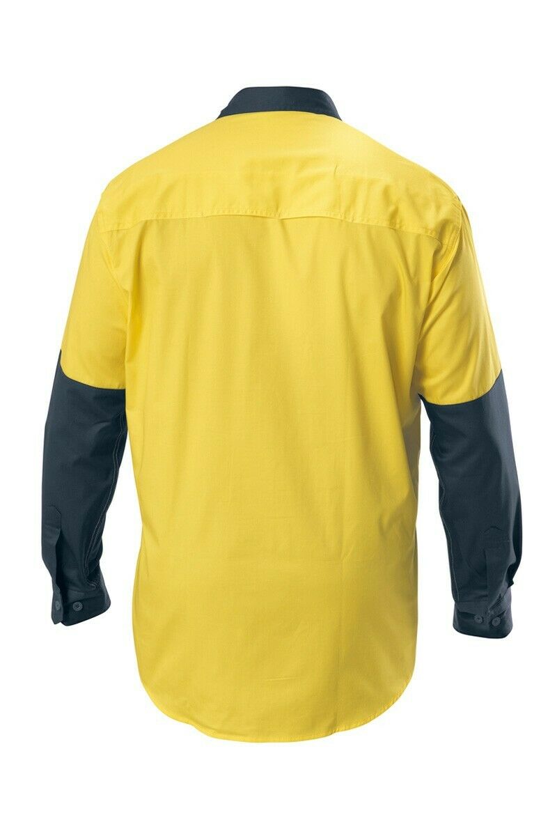 Hard Yakka Koolgear Hi-Vis Long Sleeve Work Shirt Vented Lightweight Y07558- Bannav S Bannav LLC 